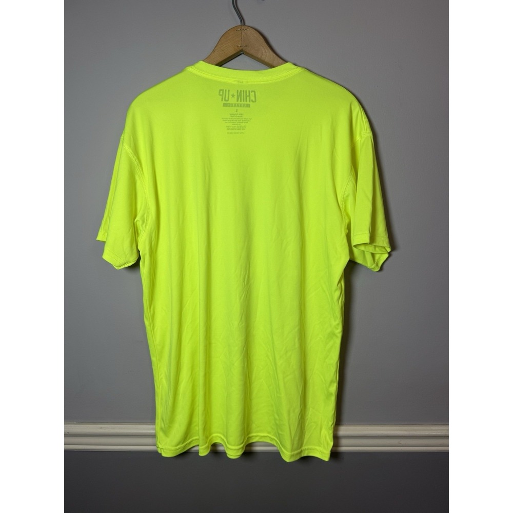 Chin up Leg day athletic shirt size large Neon yellow - Picture 2 of 3